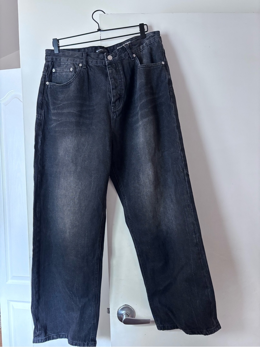 Purple Relaxed Black Washed Men's Jeans size 38